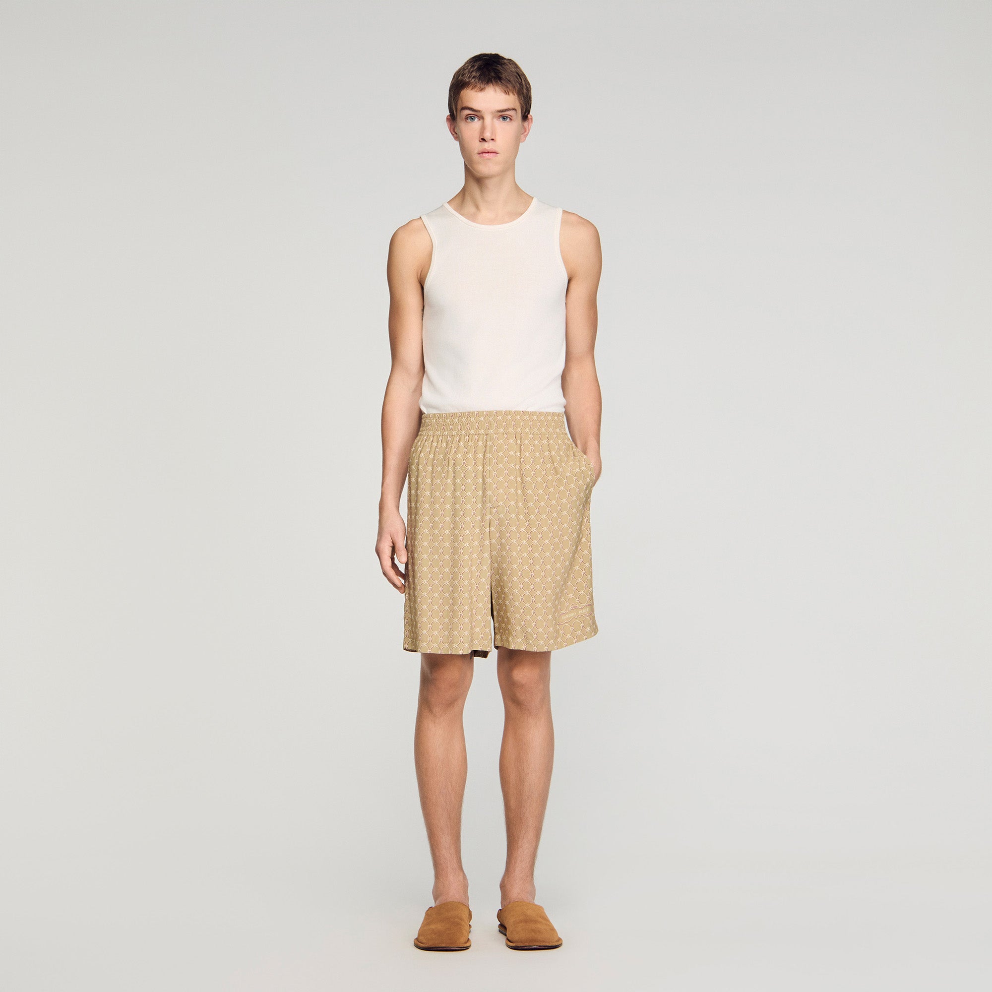 Catena Short Link Print Floaty Shorts Havane