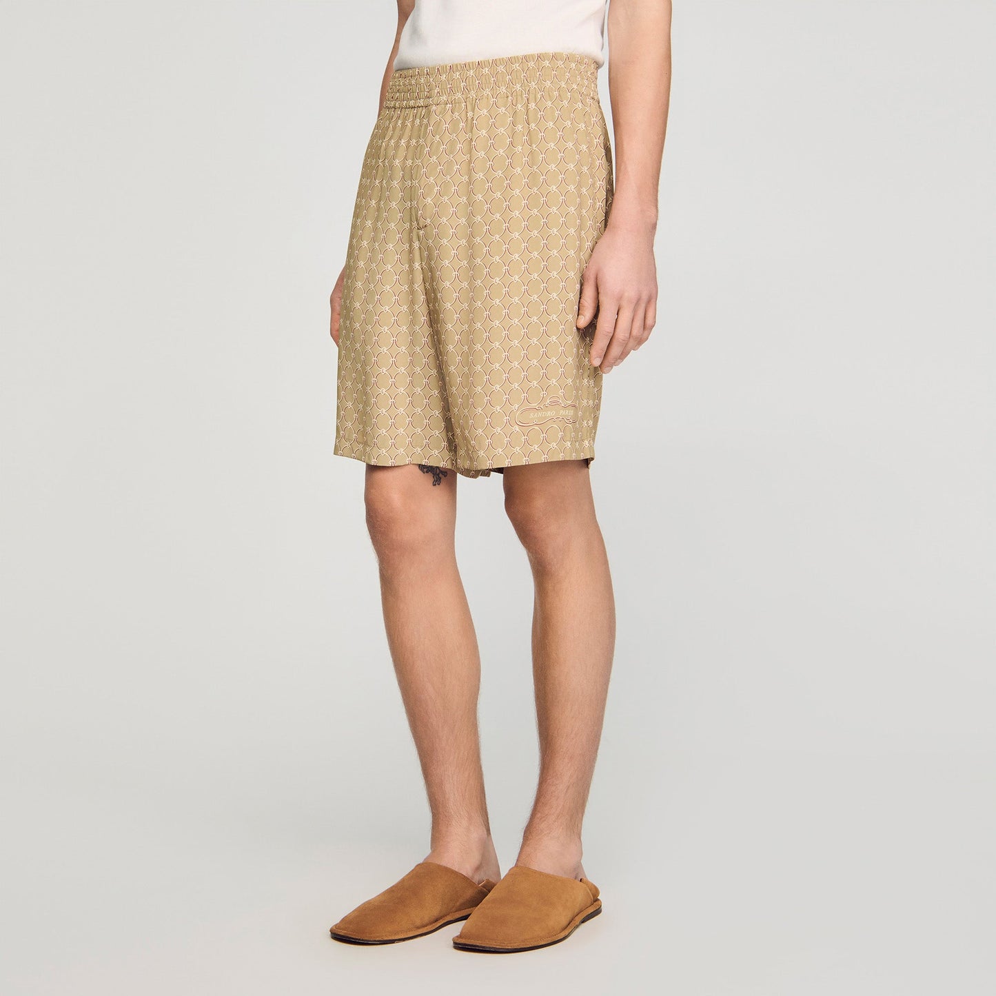 Catena Short Link Print Floaty Shorts Havane