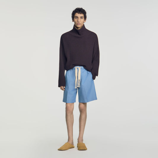 Rope Denim Shorts Faded cotton shorts Chambray