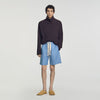 Rope Denim Shorts Faded cotton shorts Chambray