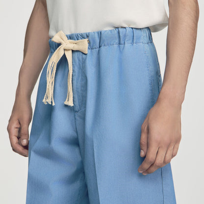 Rope Denim Shorts Faded cotton shorts Chambray