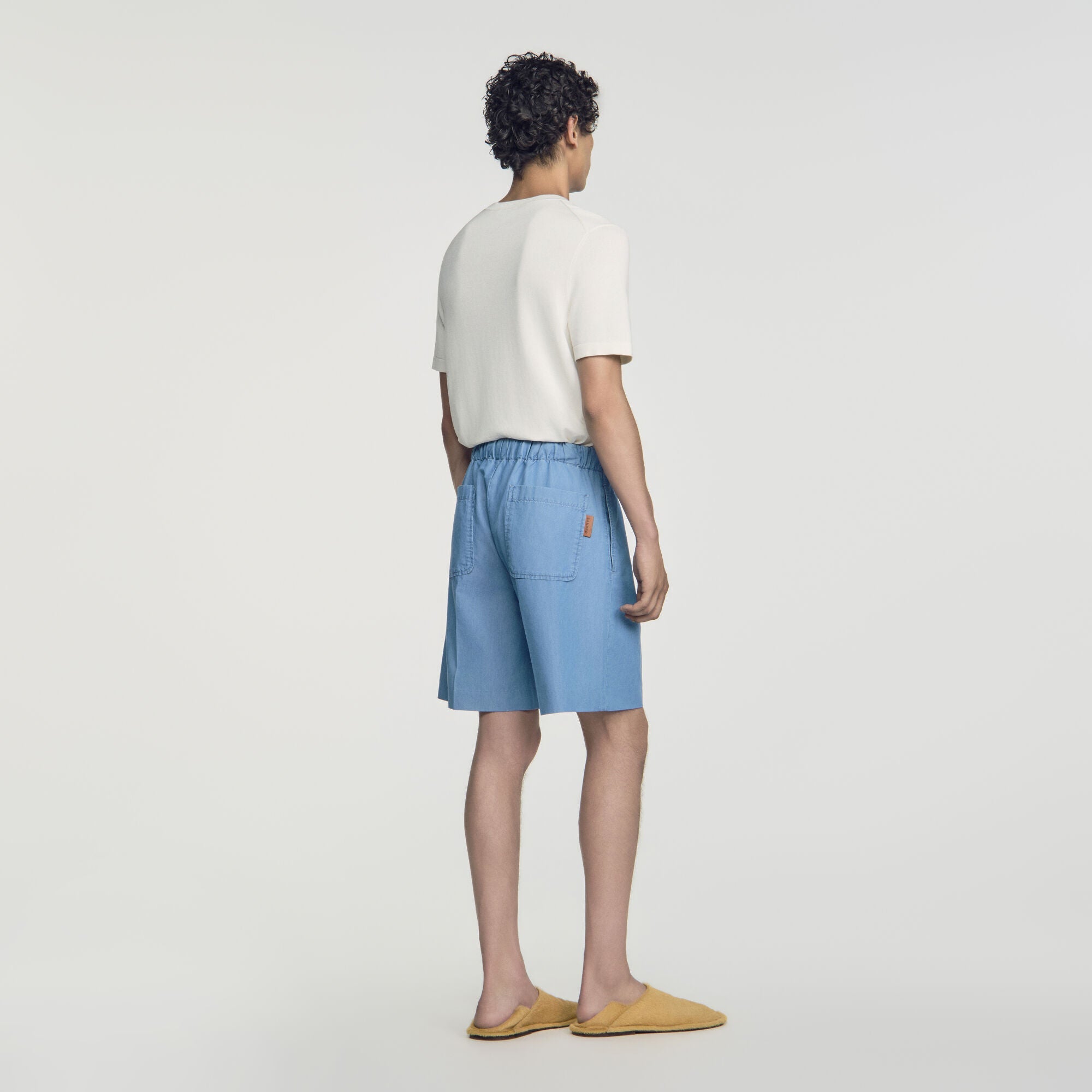 Rope Denim Shorts Faded cotton shorts Chambray