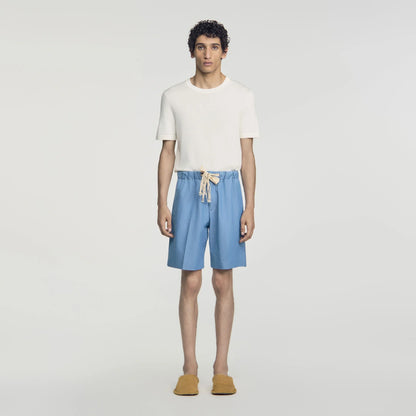 Rope Denim Shorts Faded cotton shorts Chambray