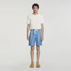 Rope Denim Shorts Faded cotton shorts Chambray
