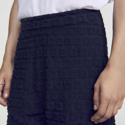 Sponge Shorts Terry Cloth Shorts Navy Blue