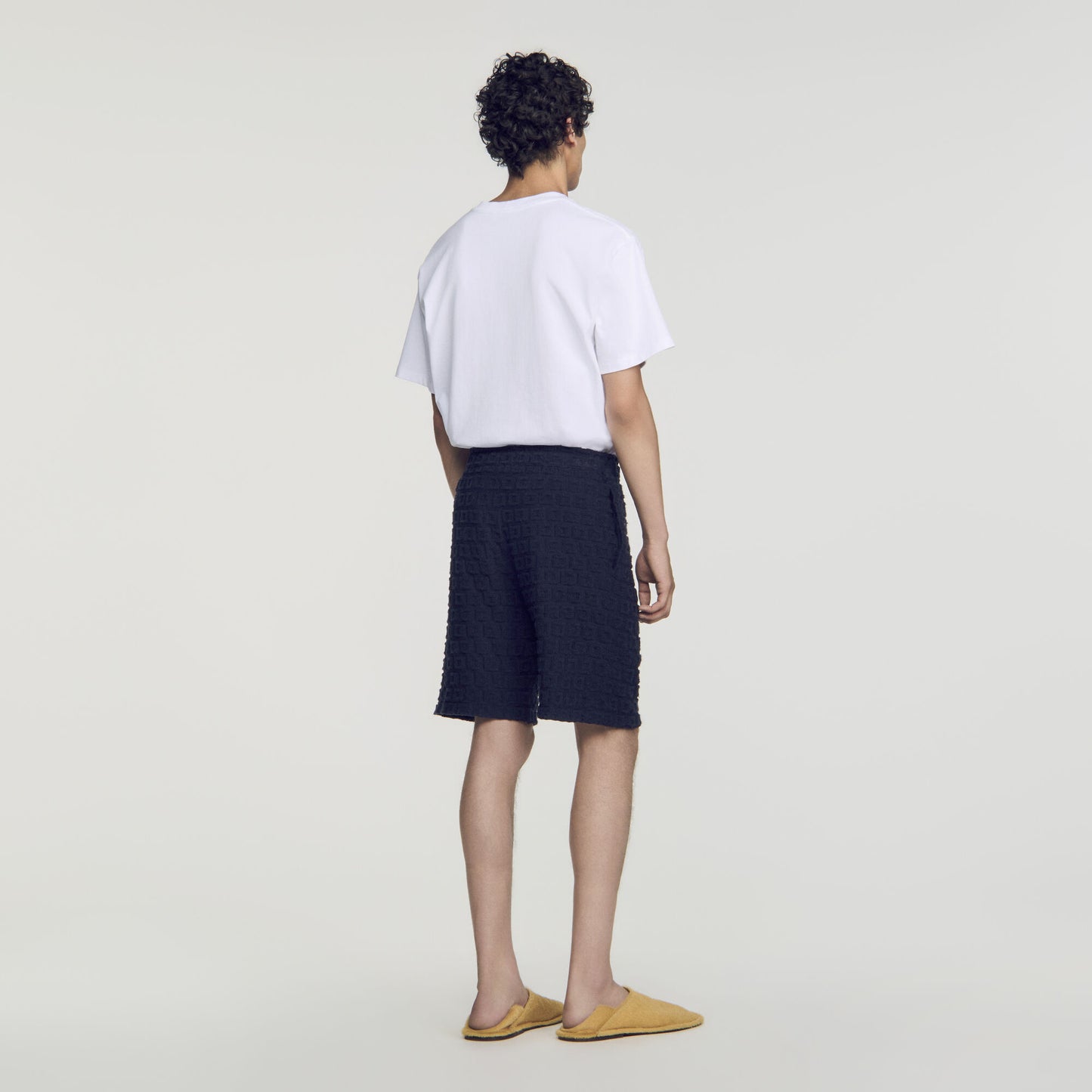 Sponge Shorts Terry Cloth Shorts Navy Blue
