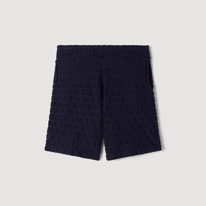 Sponge Shorts Terry Cloth Shorts Navy Blue