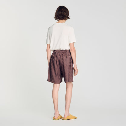 Jacquard Cross Short Square Cross patterned shorts Chocolate