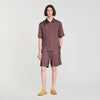 Jacquard Cross Short Square Cross patterned shorts Chocolate