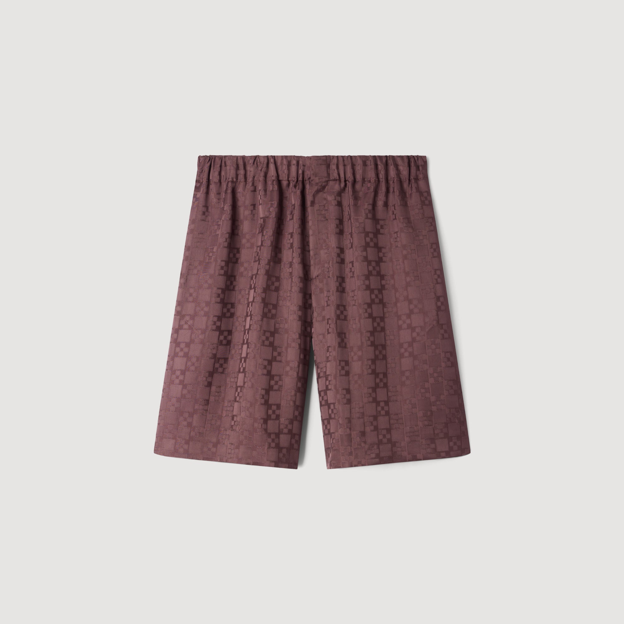 Jacquard Cross Short Square Cross patterned shorts Chocolate
