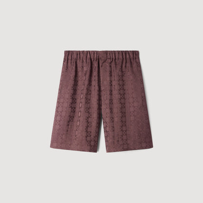 Jacquard Cross Short Square Cross patterned shorts Chocolate