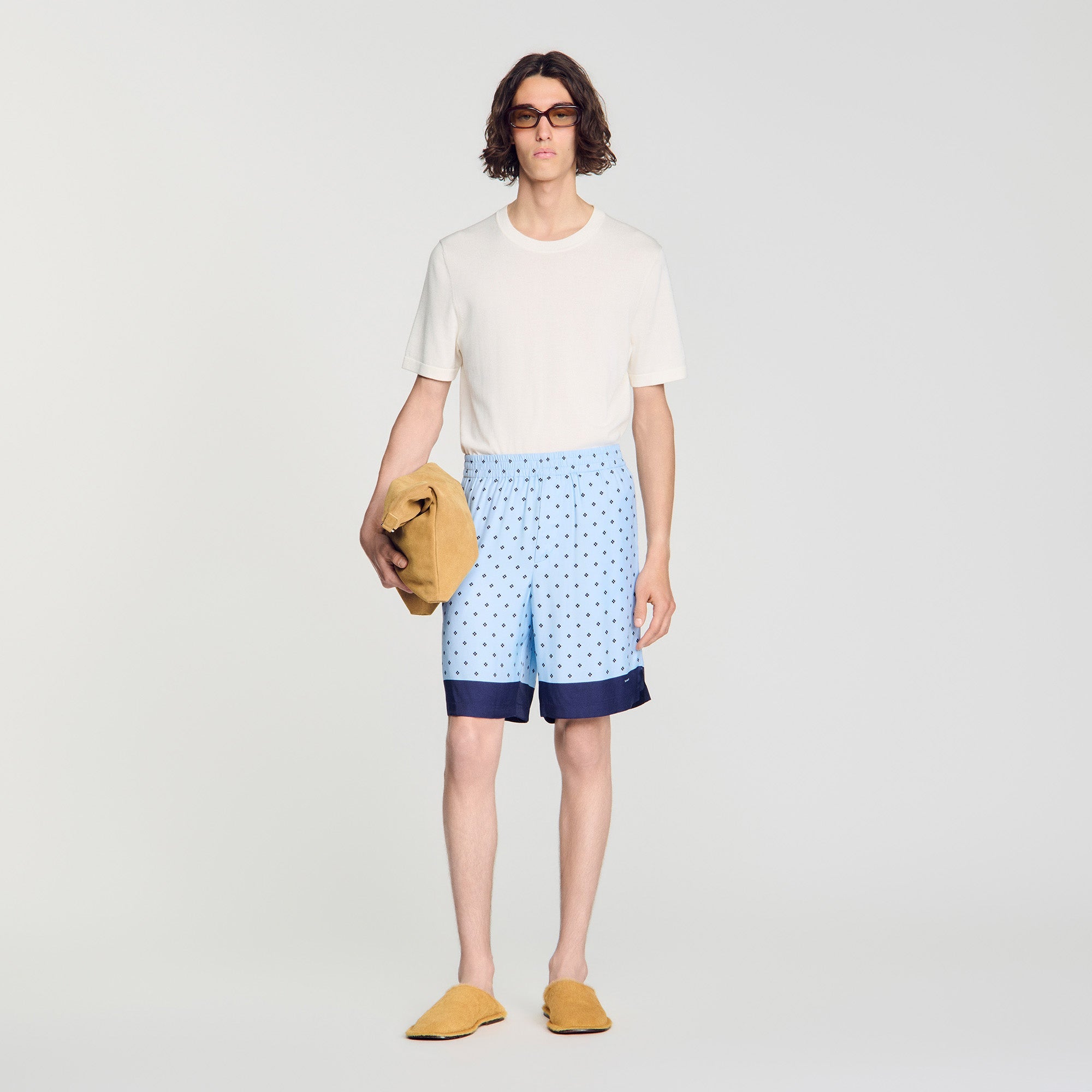 Micro Cross Short Square Cross patterned shorts Sky Blue