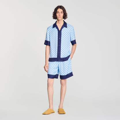 Micro Cross Short Square Cross patterned shorts Sky Blue