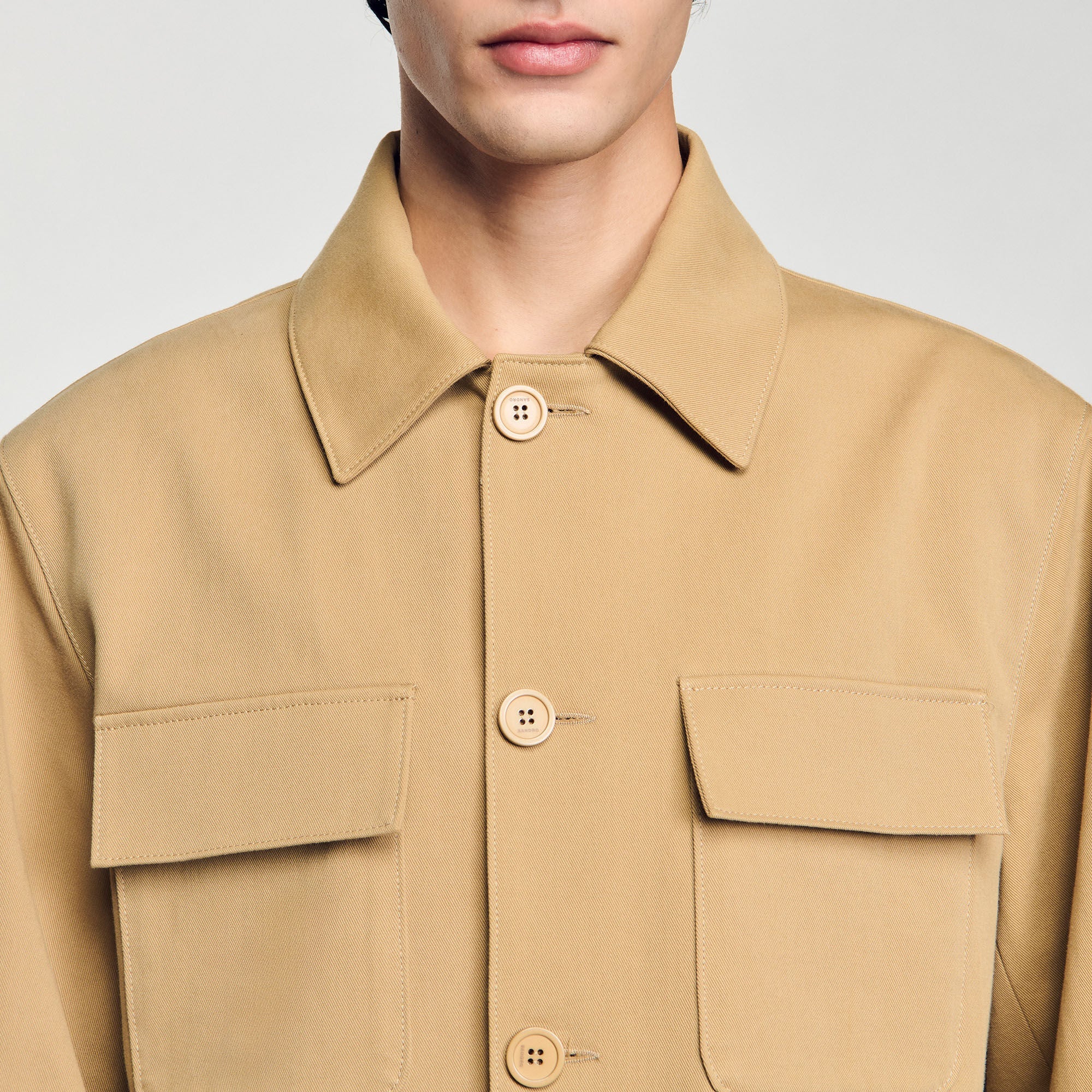 Overshirt Cotton Overshirt With Pockets Sand. Sand.