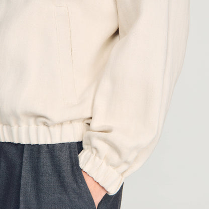 Jones Cotton Jacket Cotton Zip-Up Jacket Ecru