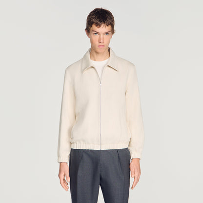 Jones Cotton Jacket Cotton Zip-Up Jacket Ecru