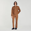 Trucker Padded Cross Square Cross denim jacket Tobacco Brown