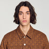 Trucker Padded Cross Square Cross denim jacket Tobacco Brown