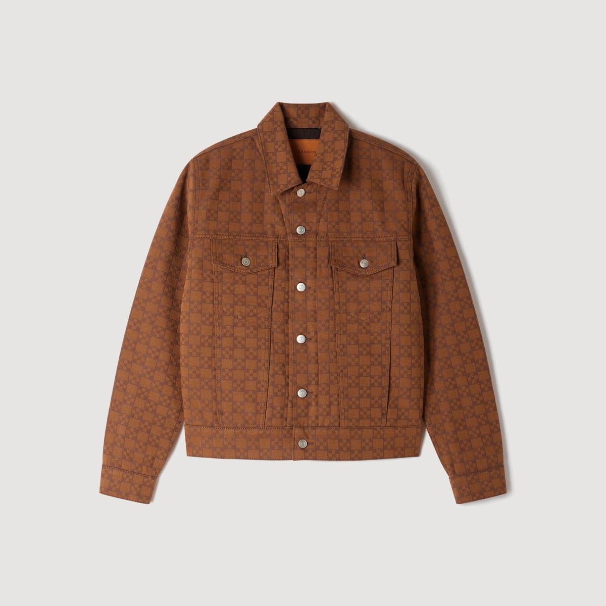 Trucker Padded Cross Square Cross denim jacket Tobacco Brown