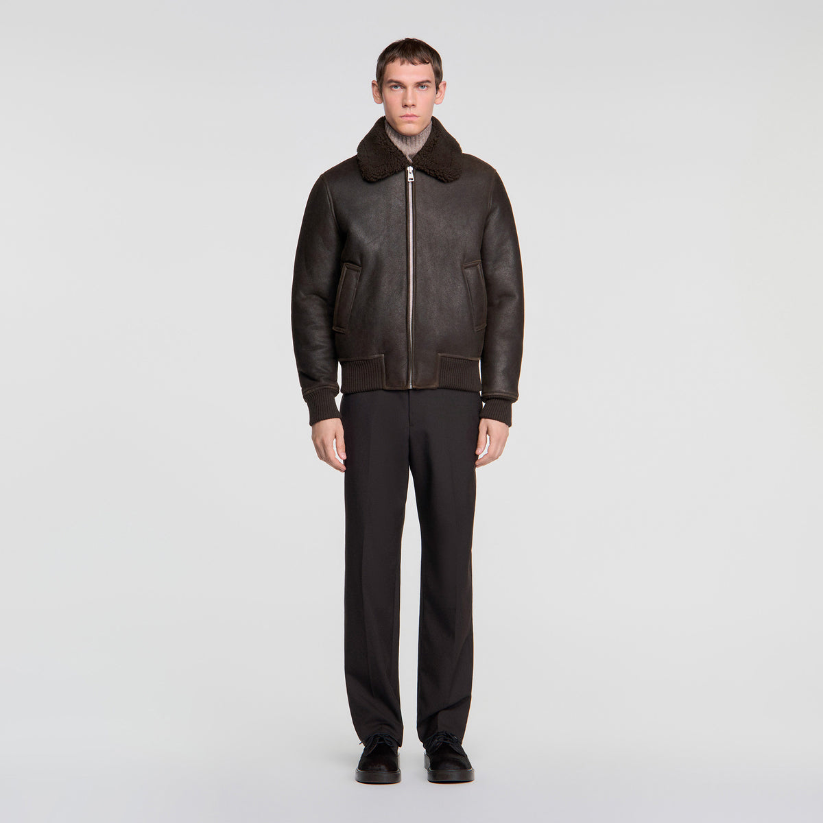 Shearling Bombardier Kaki Shearling jacket Olive Green