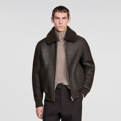 Shearling Bombardier Kaki Shearling jacket Olive Green