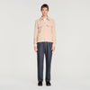 New Fifties Waffle-Effect Zip-Up Jacket Cappucino