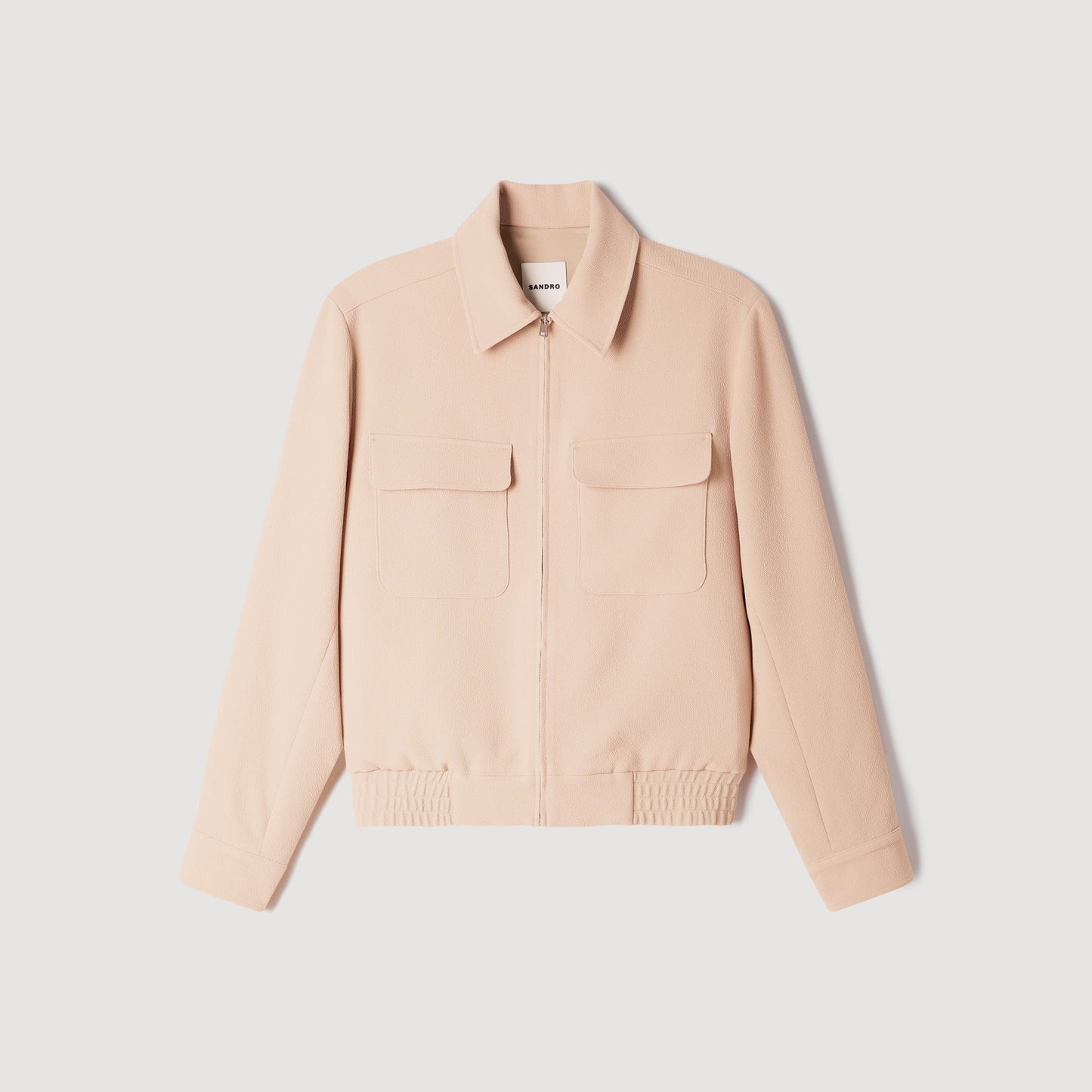 New Fifties Waffle-Effect Zip-Up Jacket Cappucino
