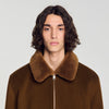 Minimal Aviator Wool zip-up jacket Camel