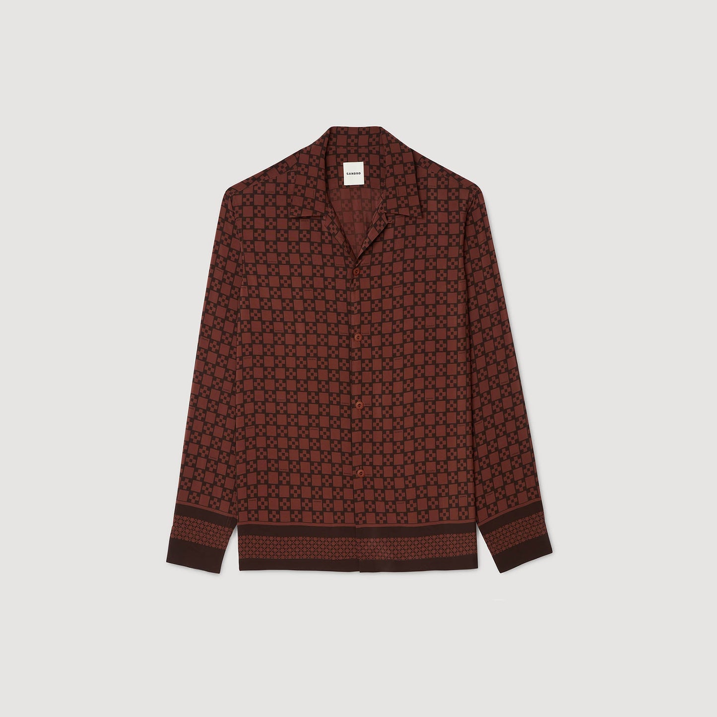 Square Cross Ml Printed Loose-Fit Shirt Cognac