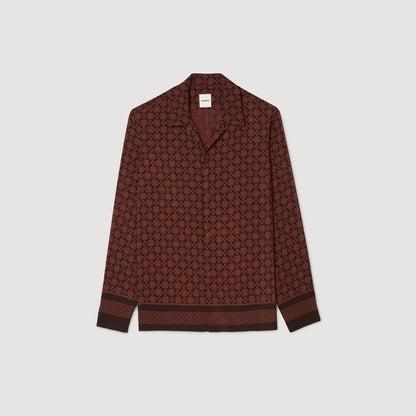 Square Cross Ml Printed Loose-Fit Shirt Cognac