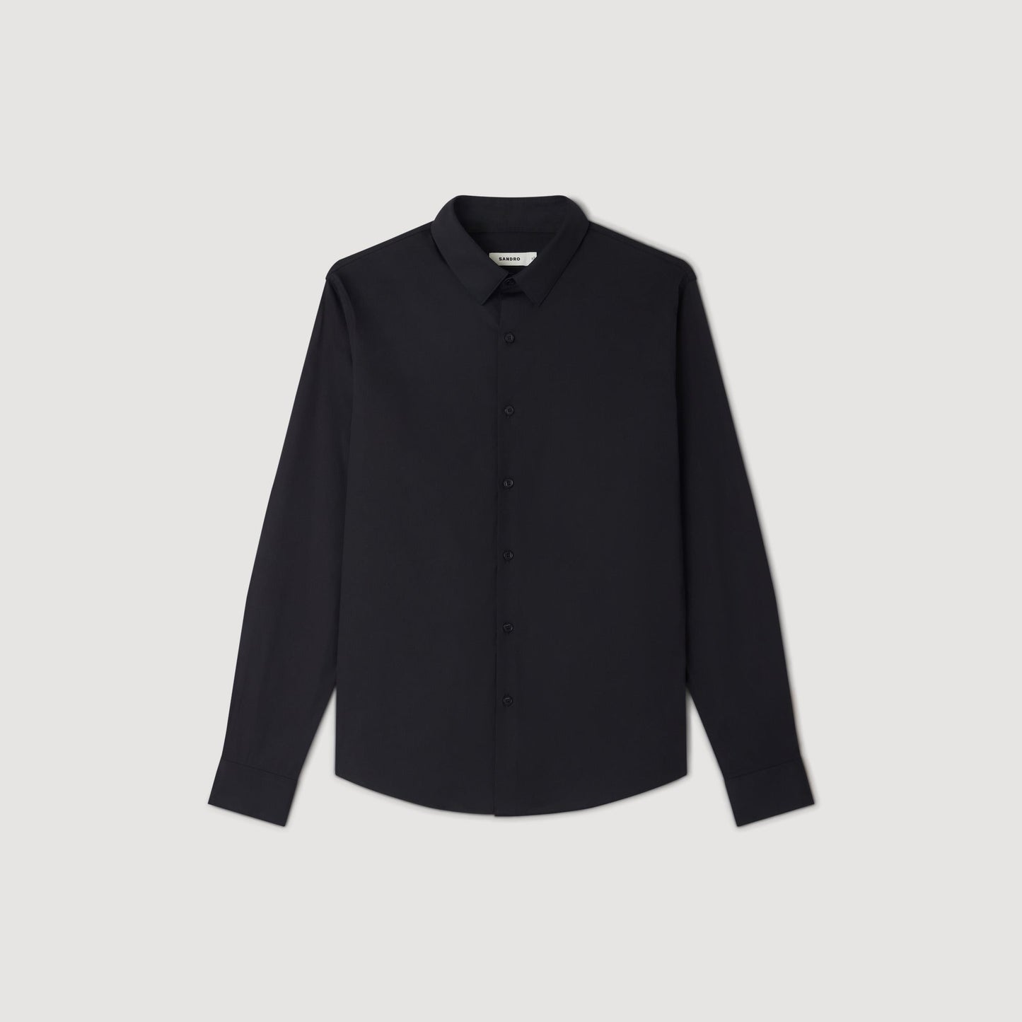 New Seamless Stretch Plain Shirt Black