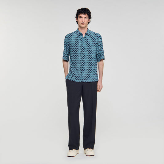 Small Rope Mc Rope Print Shirt Navy Blue