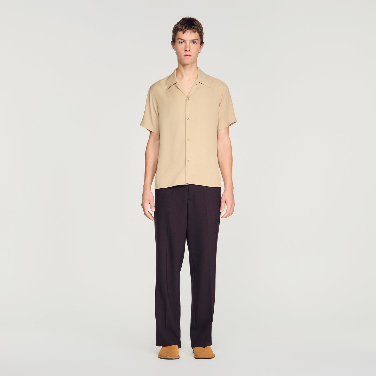 New Requin Mc Loose-Fit Shark Collar Shirt Cappucino
