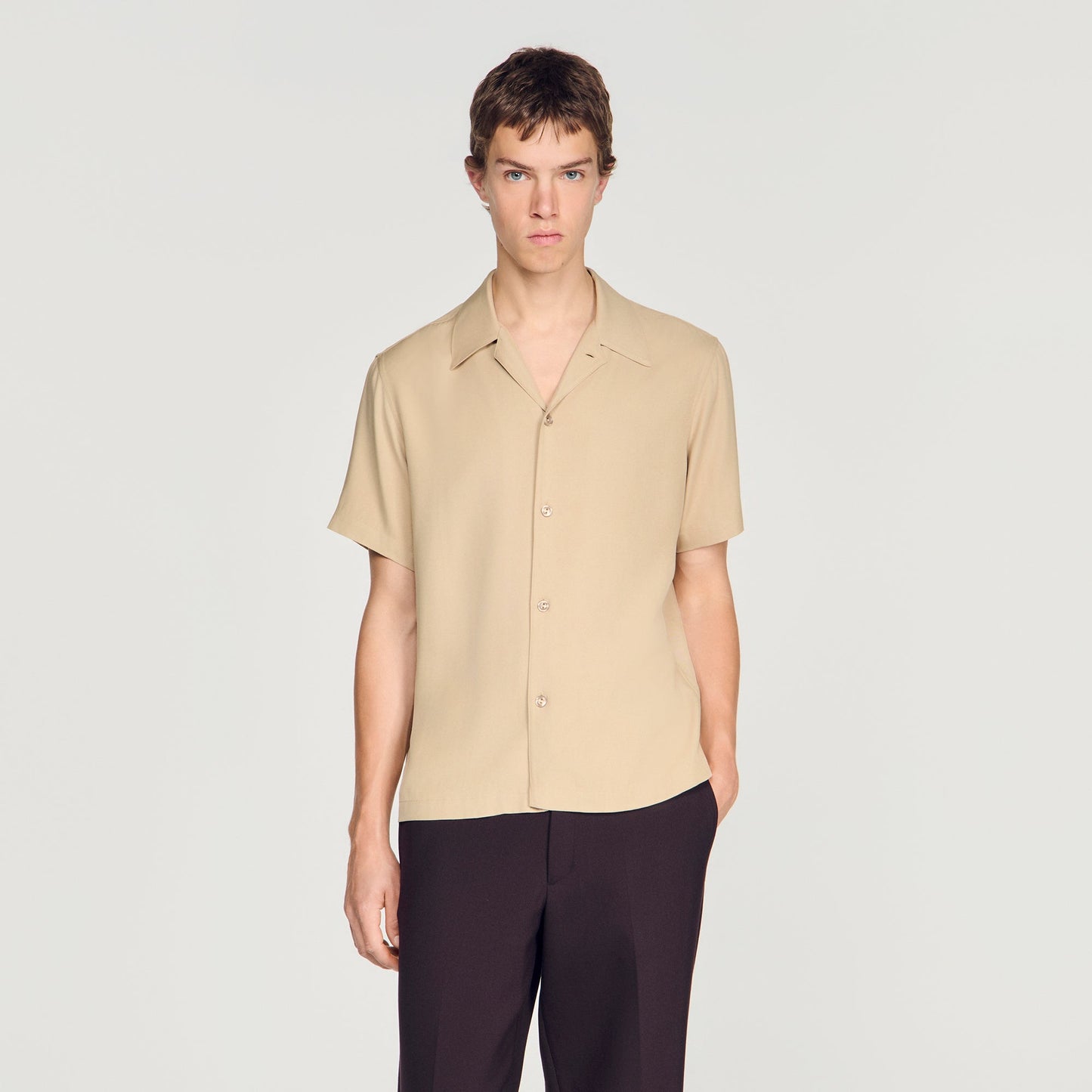 New Requin Mc Loose-Fit Shark Collar Shirt Cappucino