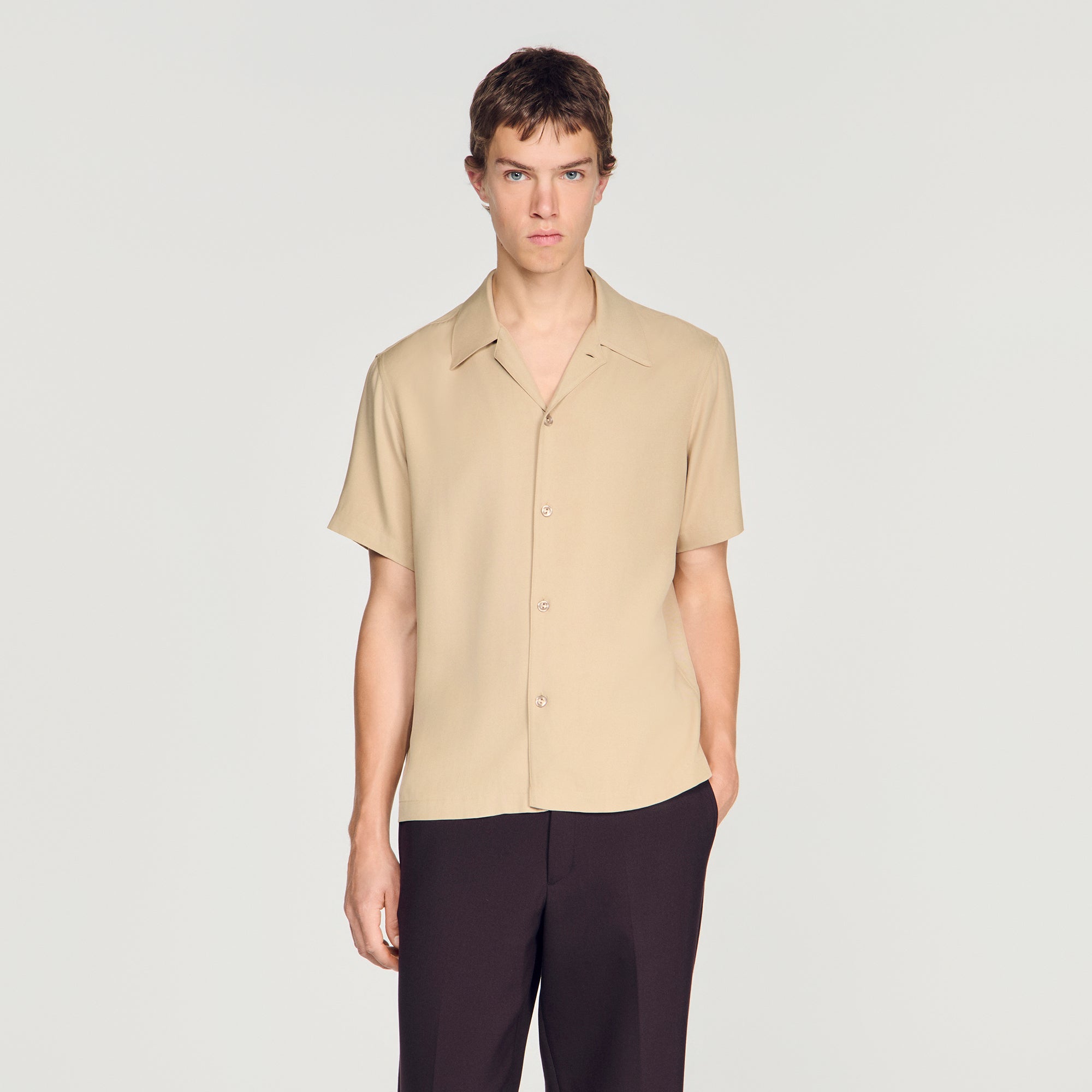 New Requin Mc Loose-Fit Shark Collar Shirt Cappucino