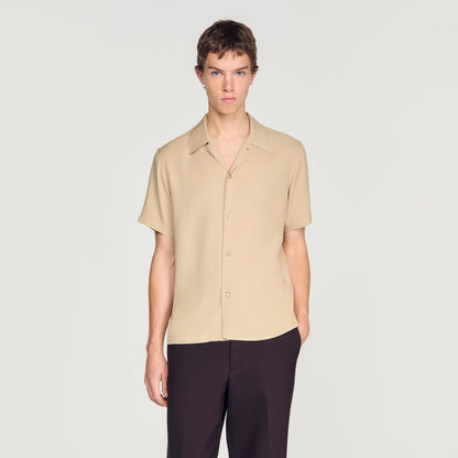New Requin Mc Loose-Fit Shark Collar Shirt Cappucino