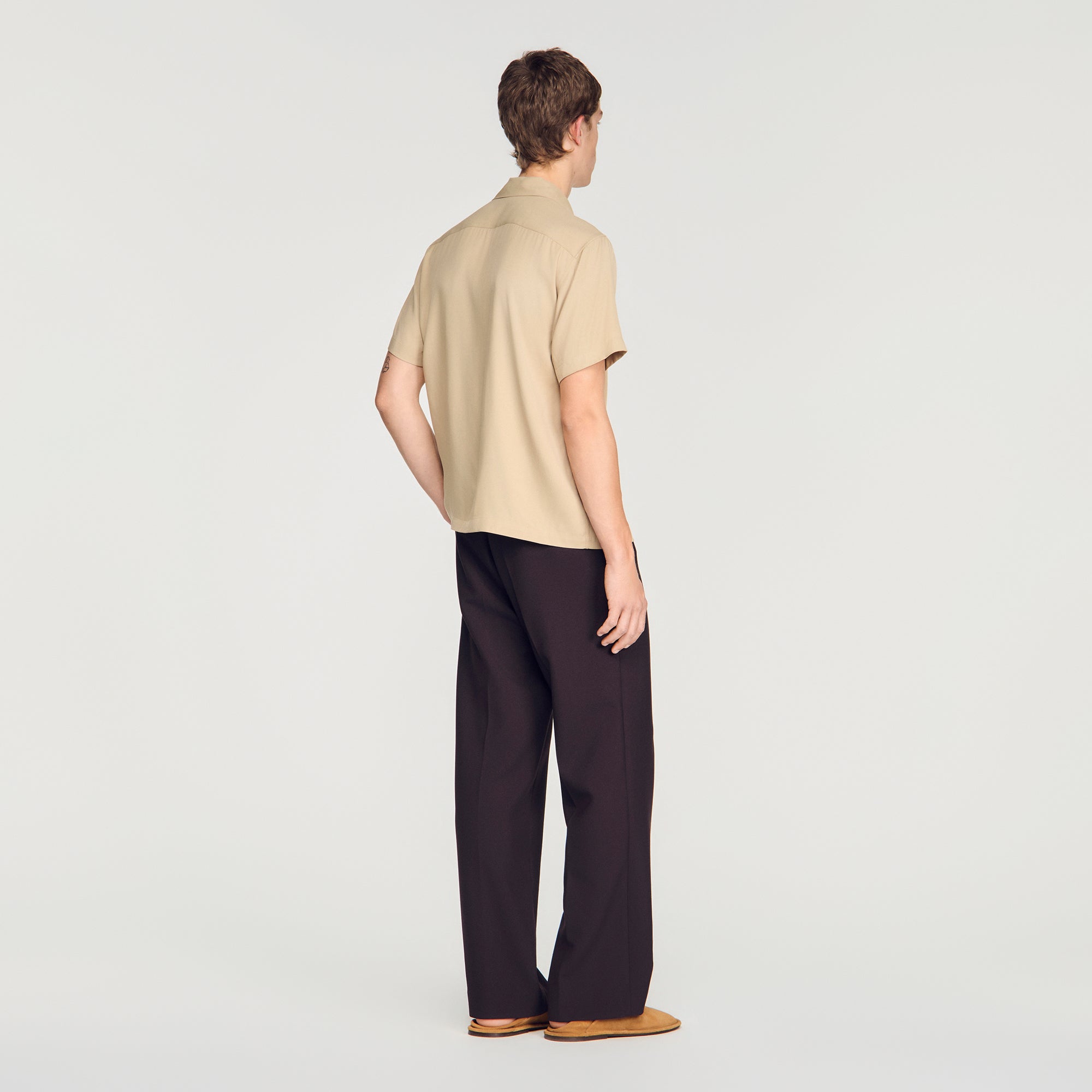 New Requin Mc Loose-Fit Shark Collar Shirt Cappucino