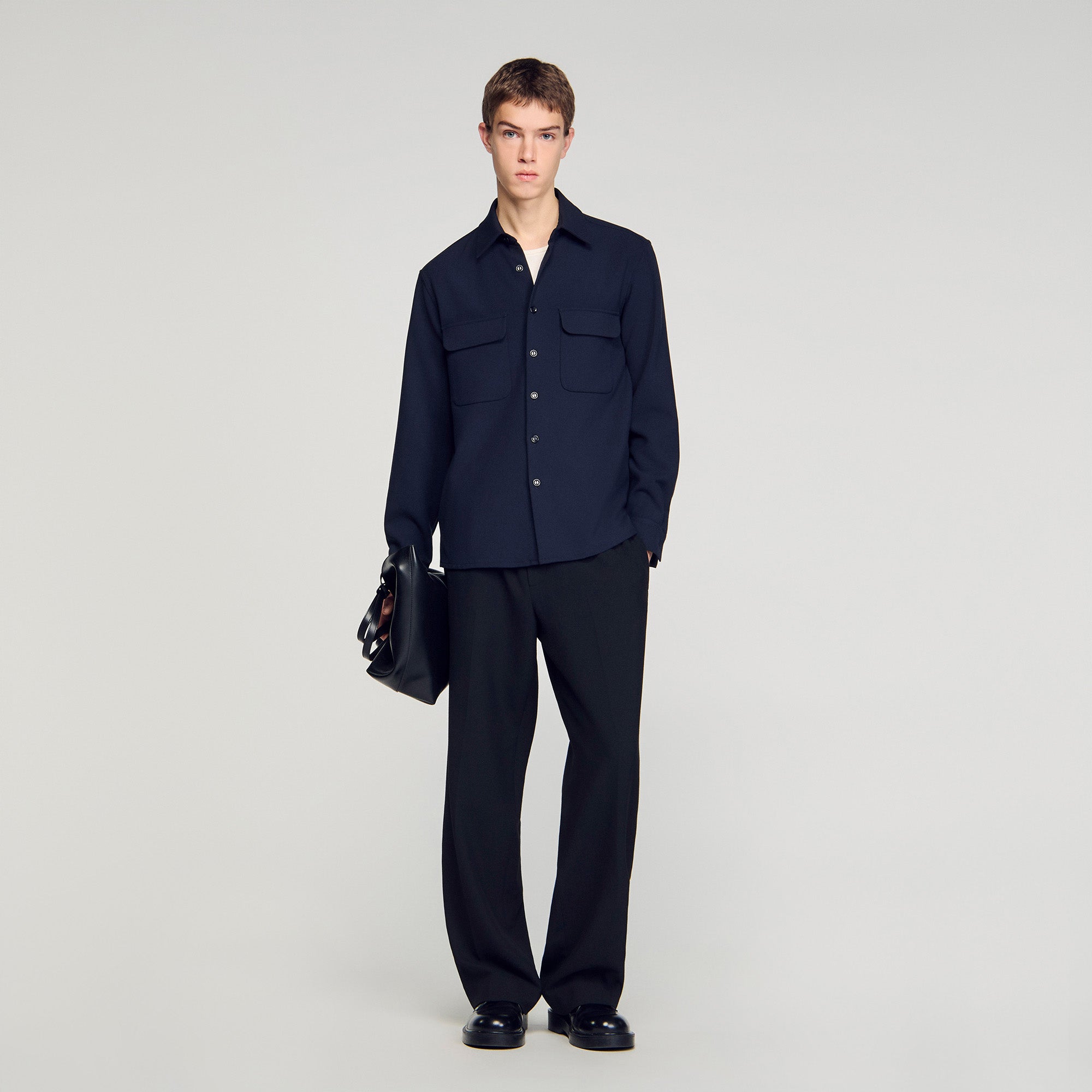 Joker Pocket Patch Pocket Shirt Navy Blue