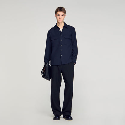 Joker Pocket Patch Pocket Shirt Navy Blue