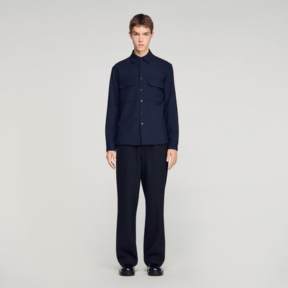 Joker Pocket Patch Pocket Shirt Navy Blue