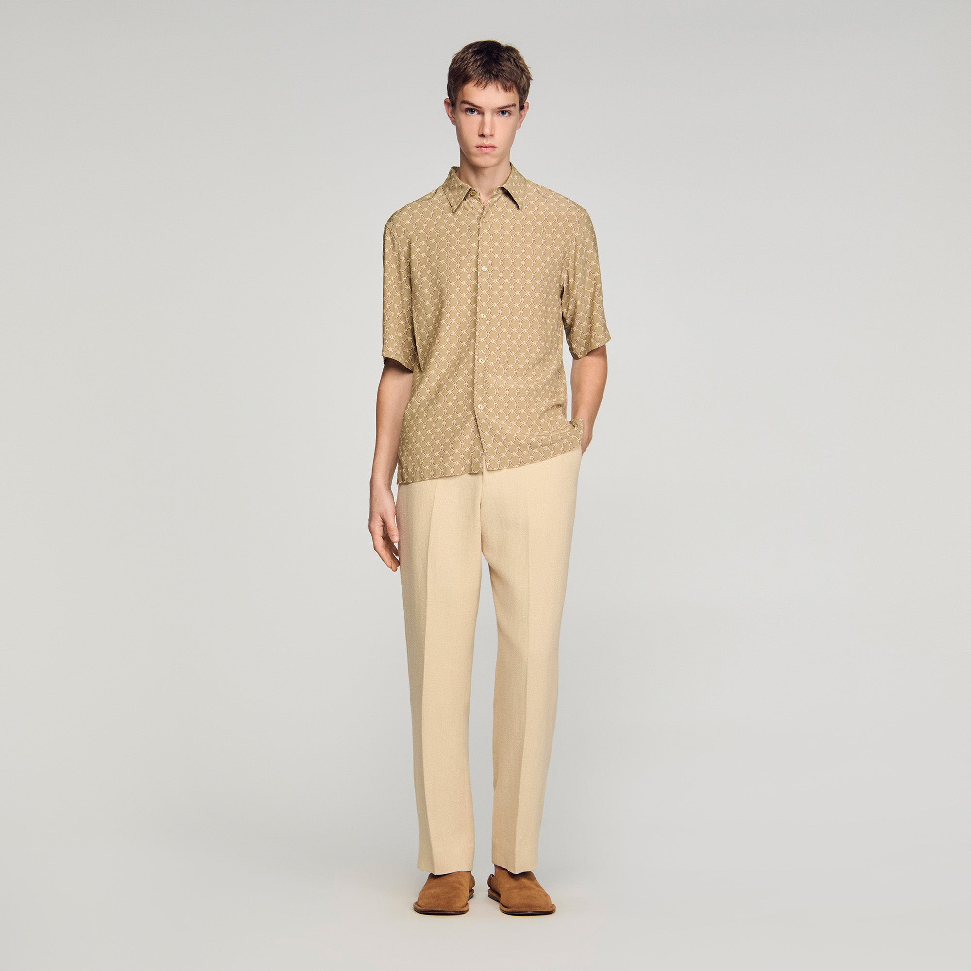 Catena Shirt Mc Link Print Loose-Fit Shirt Lime