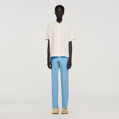 Jersey Cross Shirt Square Cross Cotton Jacquard Shirt White