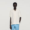 Jersey Cross Shirt Square Cross Cotton Jacquard Shirt White