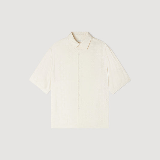 Jacquard Cross Shirt Mc Square Cross Loose-Fit Shirt White