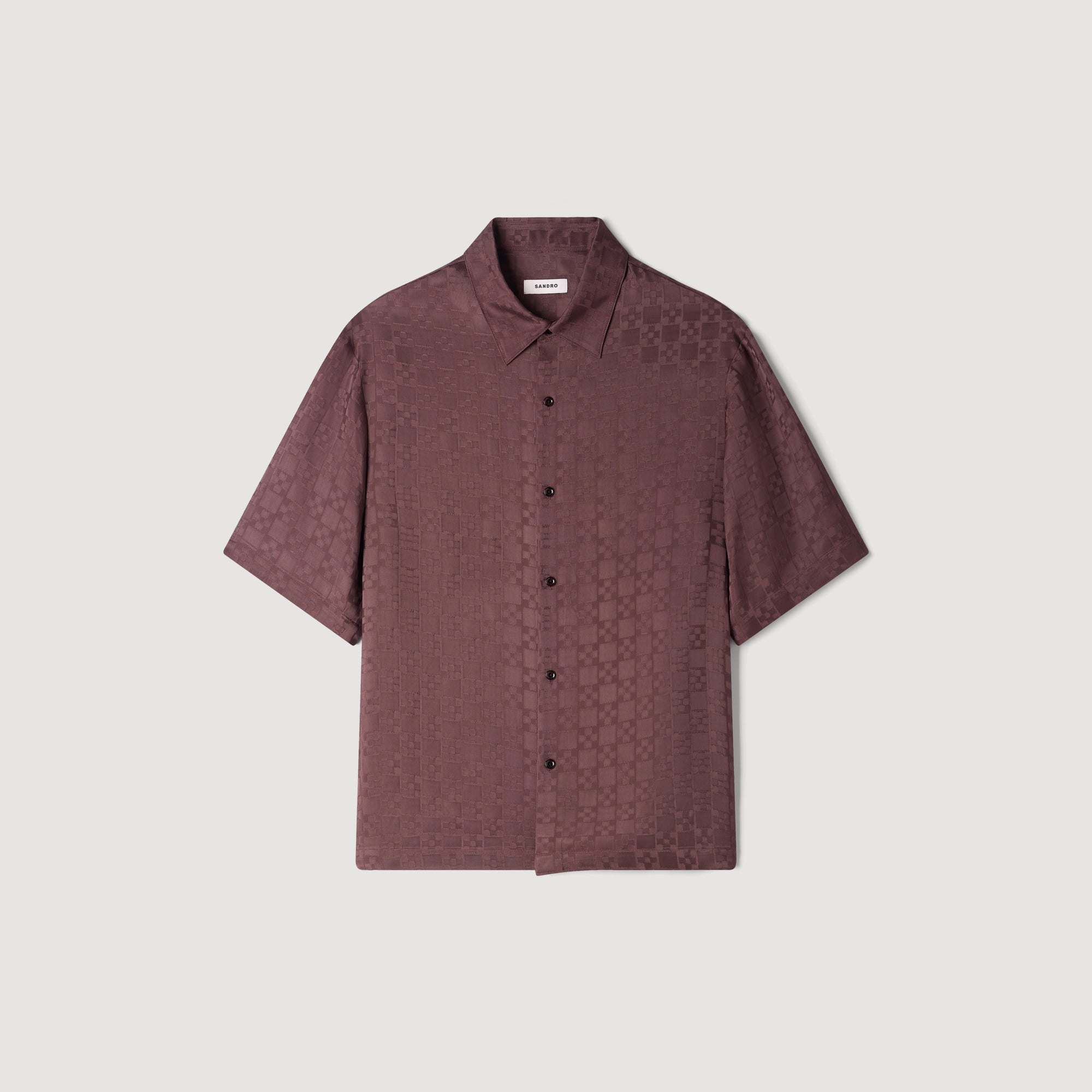 Jacquard Cross Shirt Mc Square Cross loose-fit shirt Chocolate