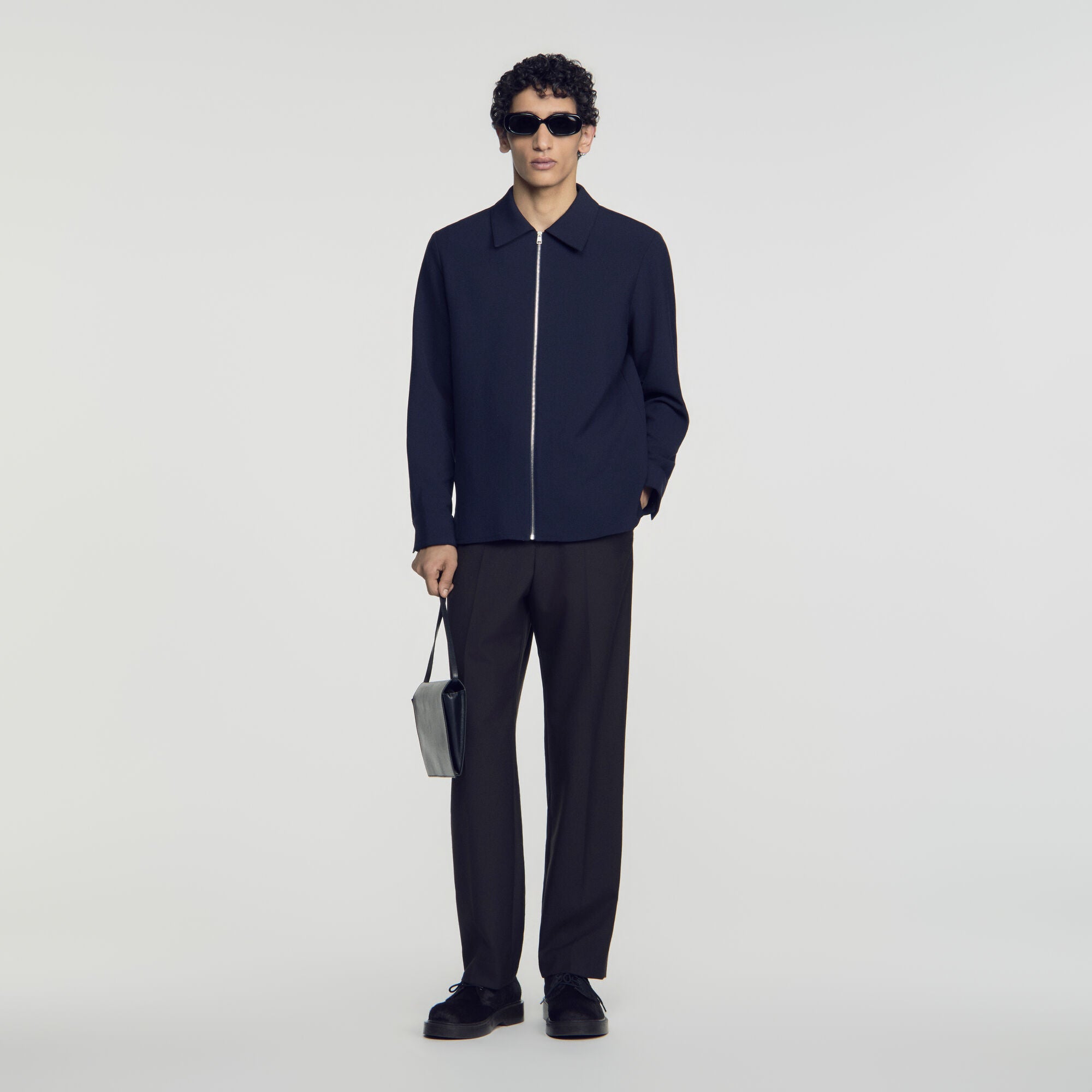 Joker Zip Shirt Zipped Shirt Navy Blue