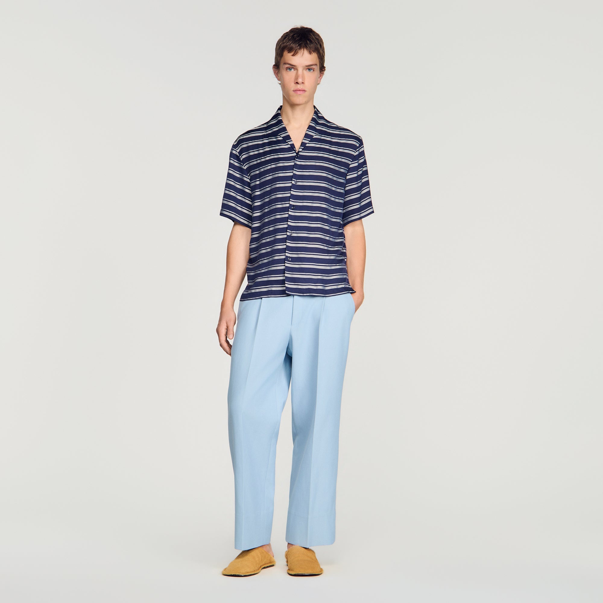 Stripy Shirt Mc Striped boat neck shirt Navy Blue