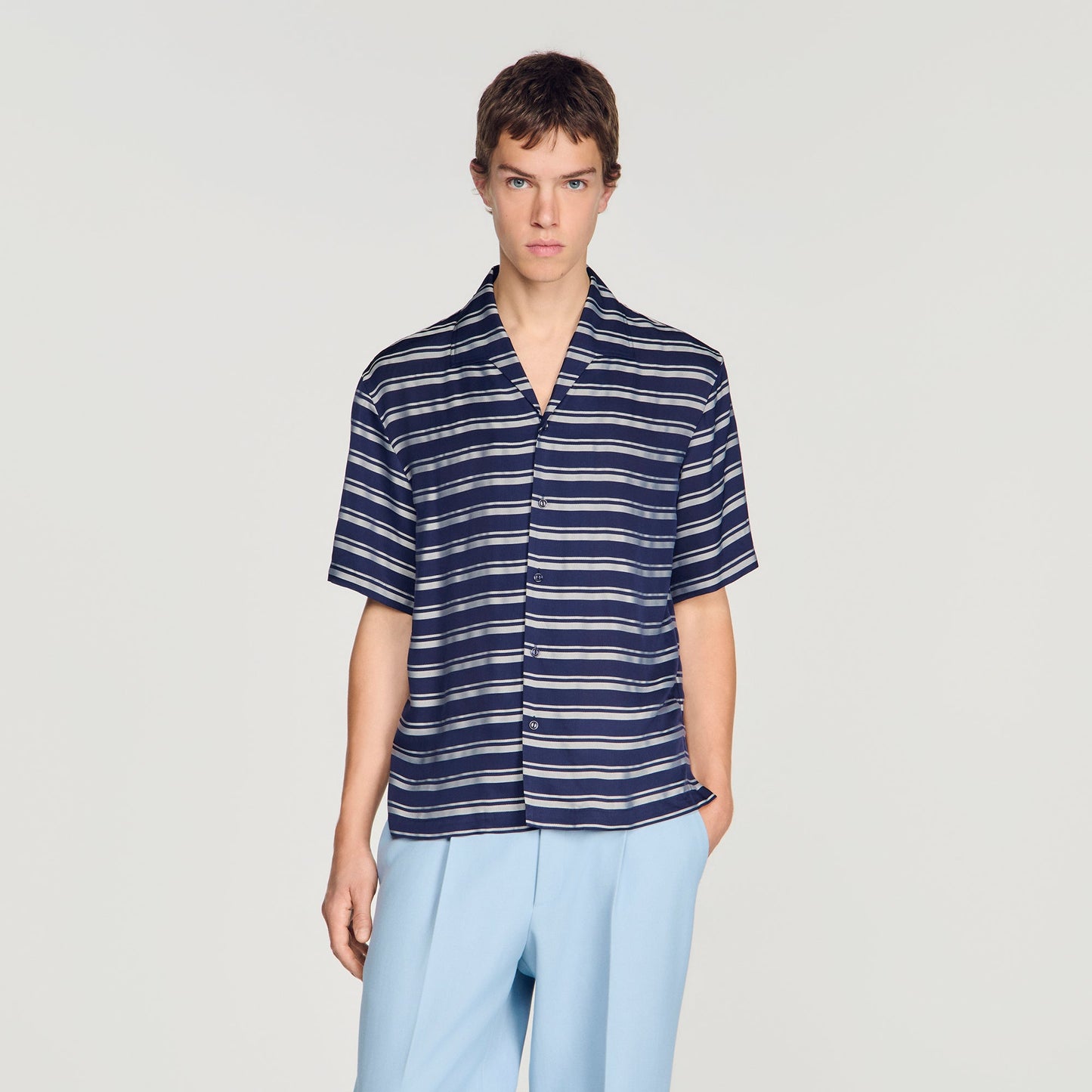 Stripy Shirt Mc Striped boat neck shirt Navy Blue