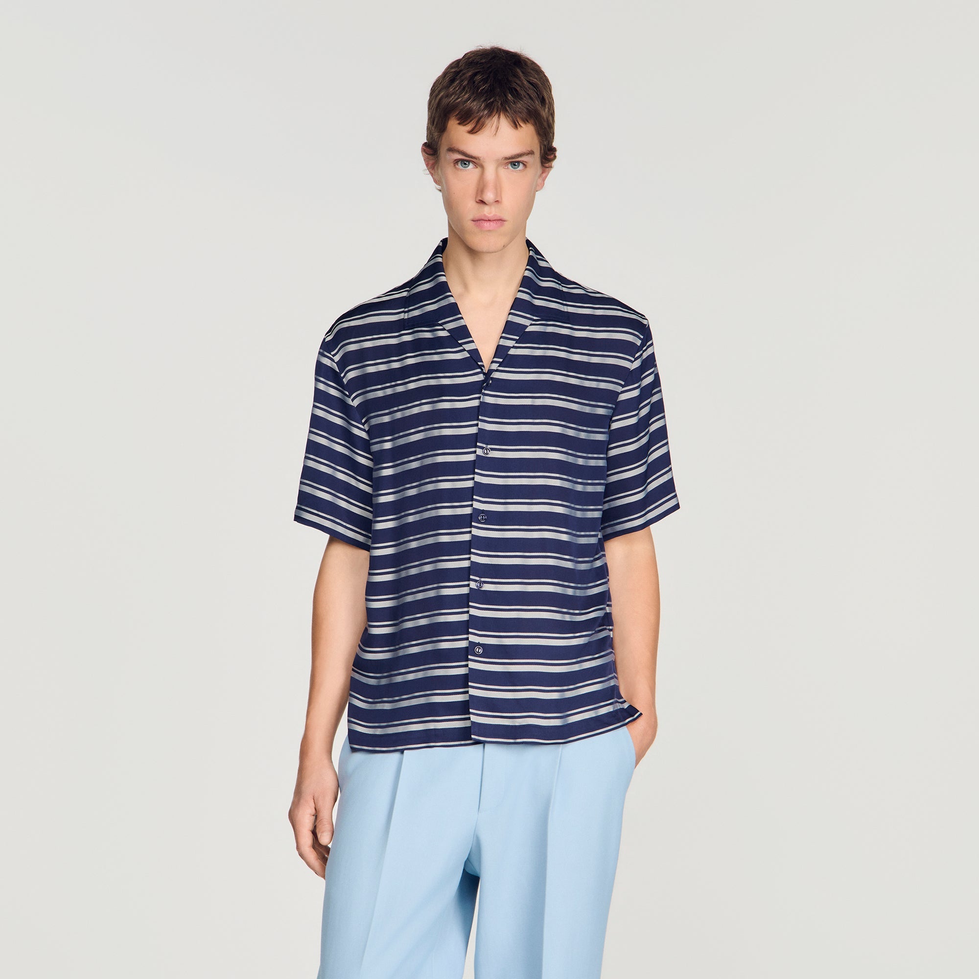 Stripy Shirt Mc Striped boat neck shirt Navy Blue