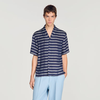 Stripy Shirt Mc Striped boat neck shirt Navy Blue